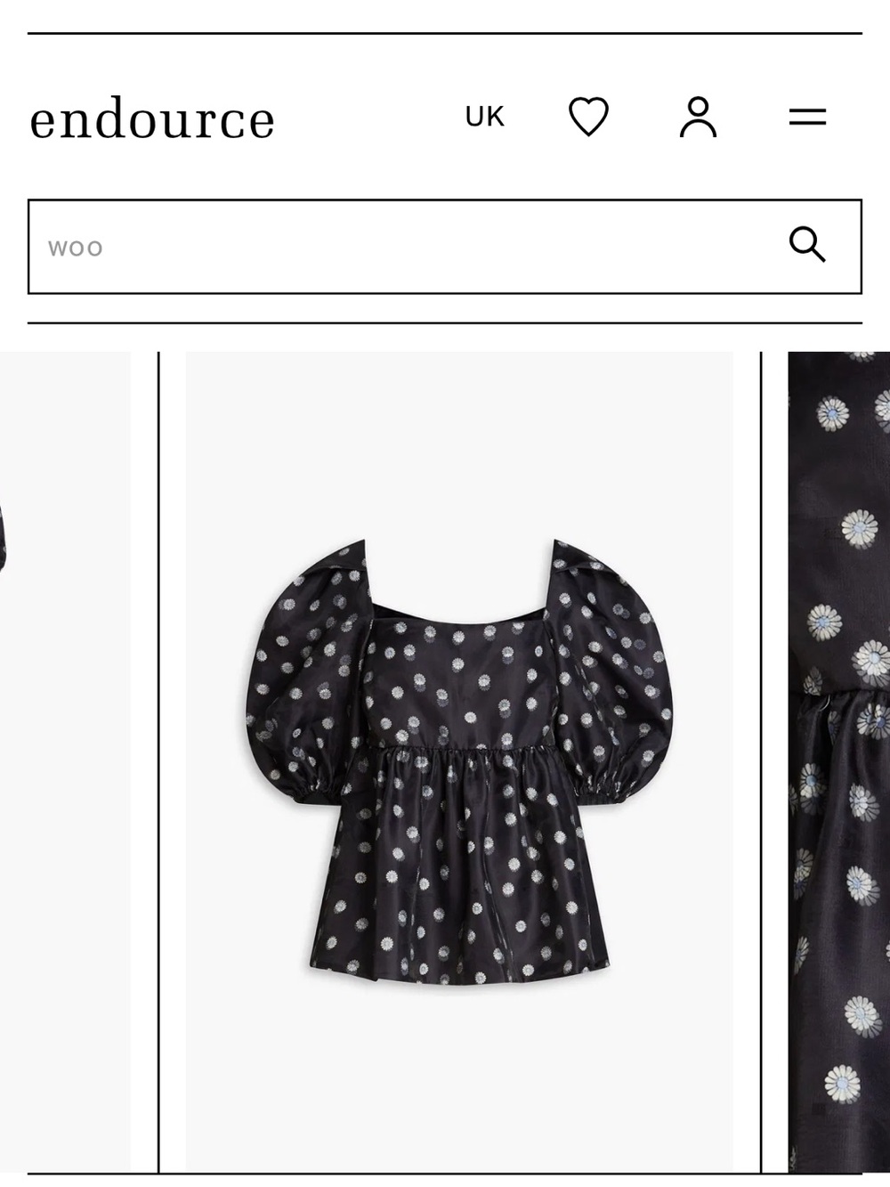 NWT STINE GOYA kinsley gathered floral print organza top size M